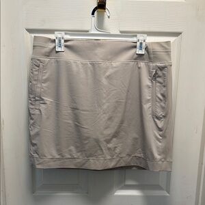 Beige Mini Skirt with Pockets